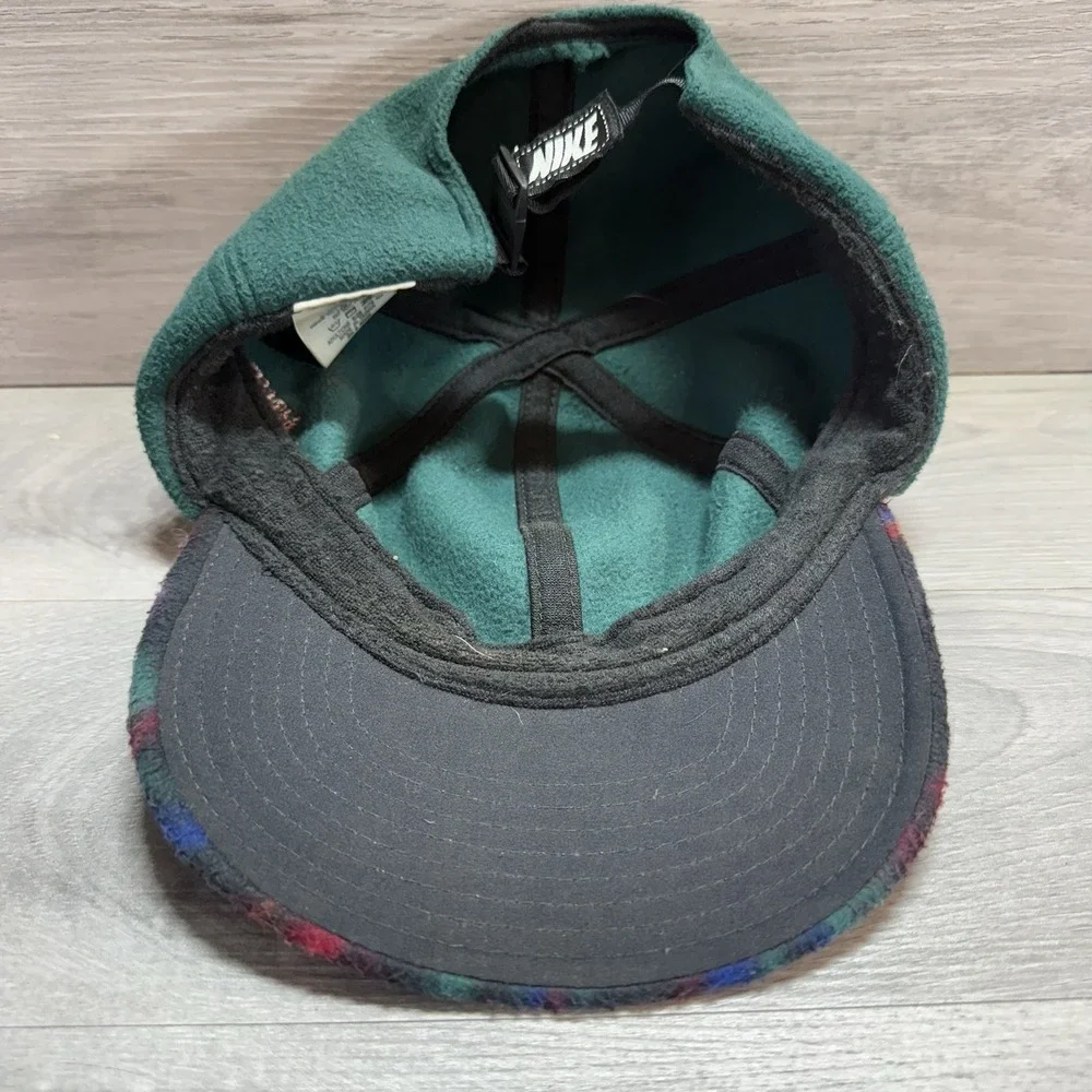 Vtg Nike Fit Fleece Hat Aztec Print Green Geometric Ball Cap RARE!